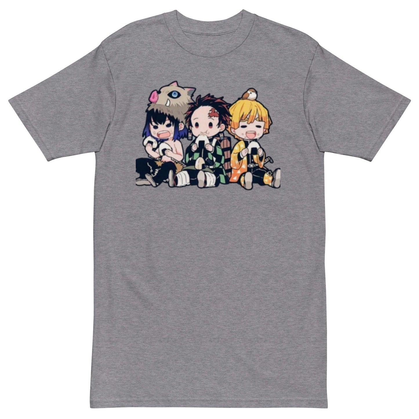 Tanjiro, Inosuke, and Zenitsu Men’s premium heavyweight tee