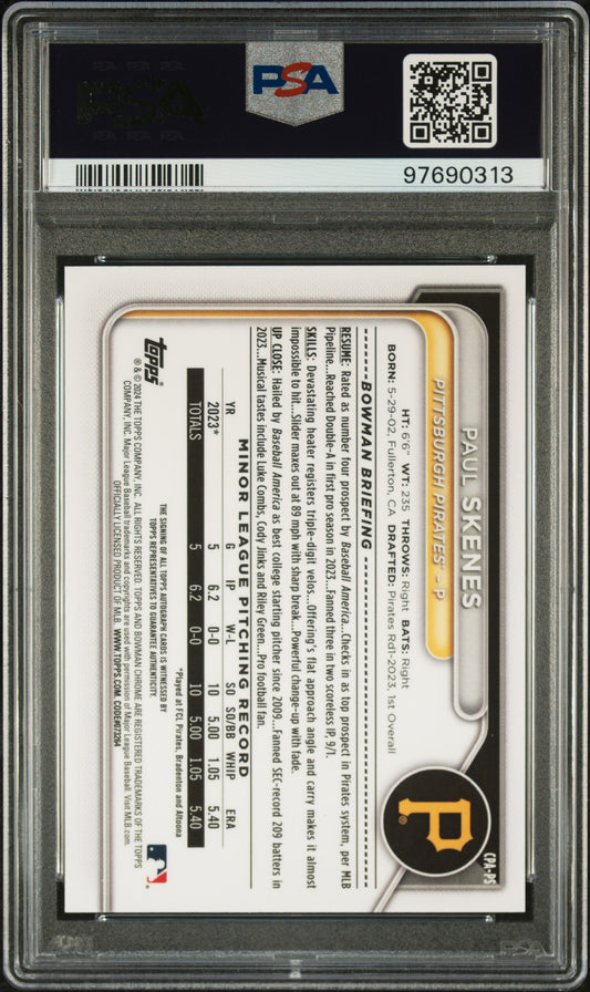 2024 Bowman Paul Skenes Chrome Prospect Autograph #CPAPS PSA 10 Gem Mint