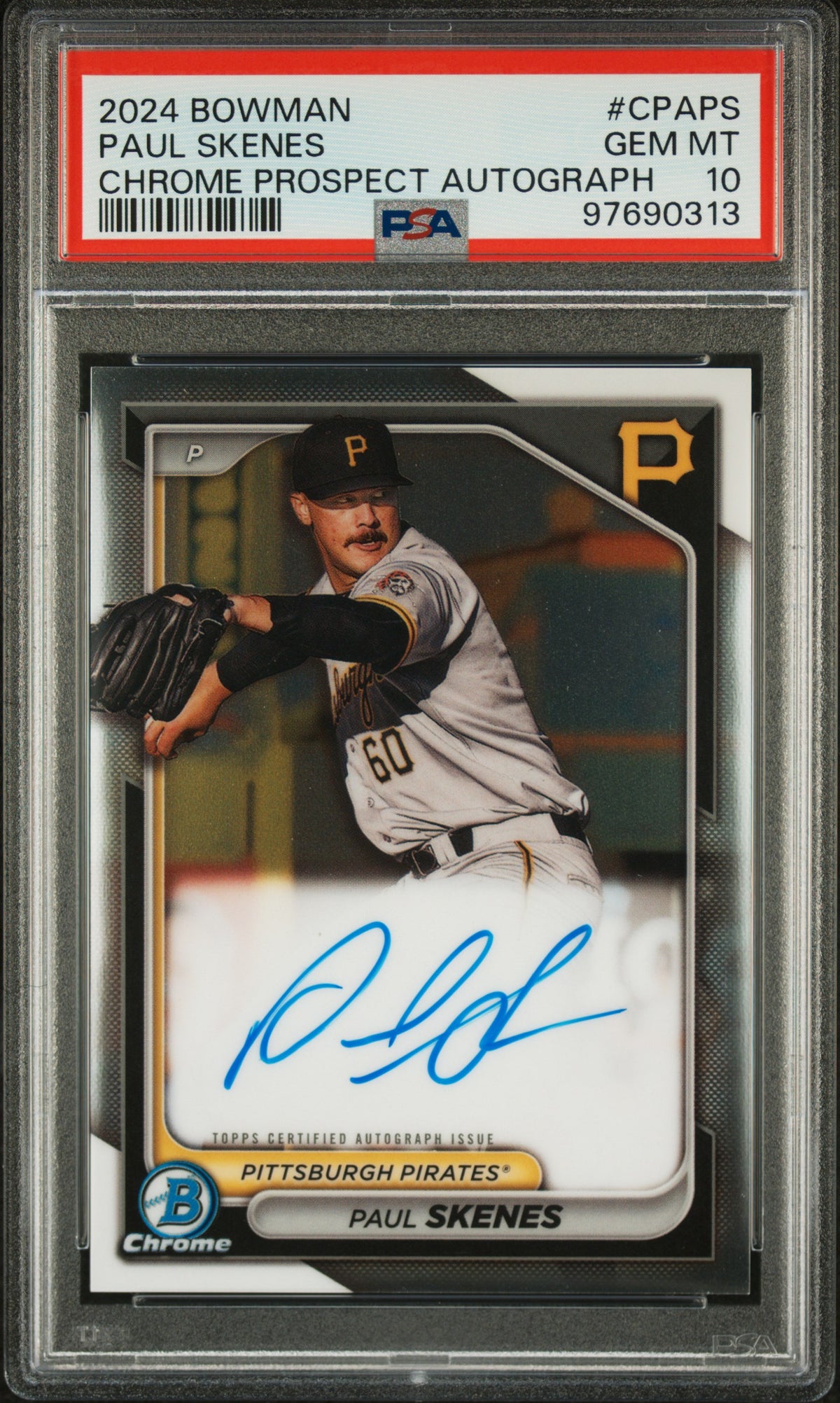 2024 Bowman Paul Skenes Chrome Prospect Autograph #CPAPS PSA 10 Gem Mint