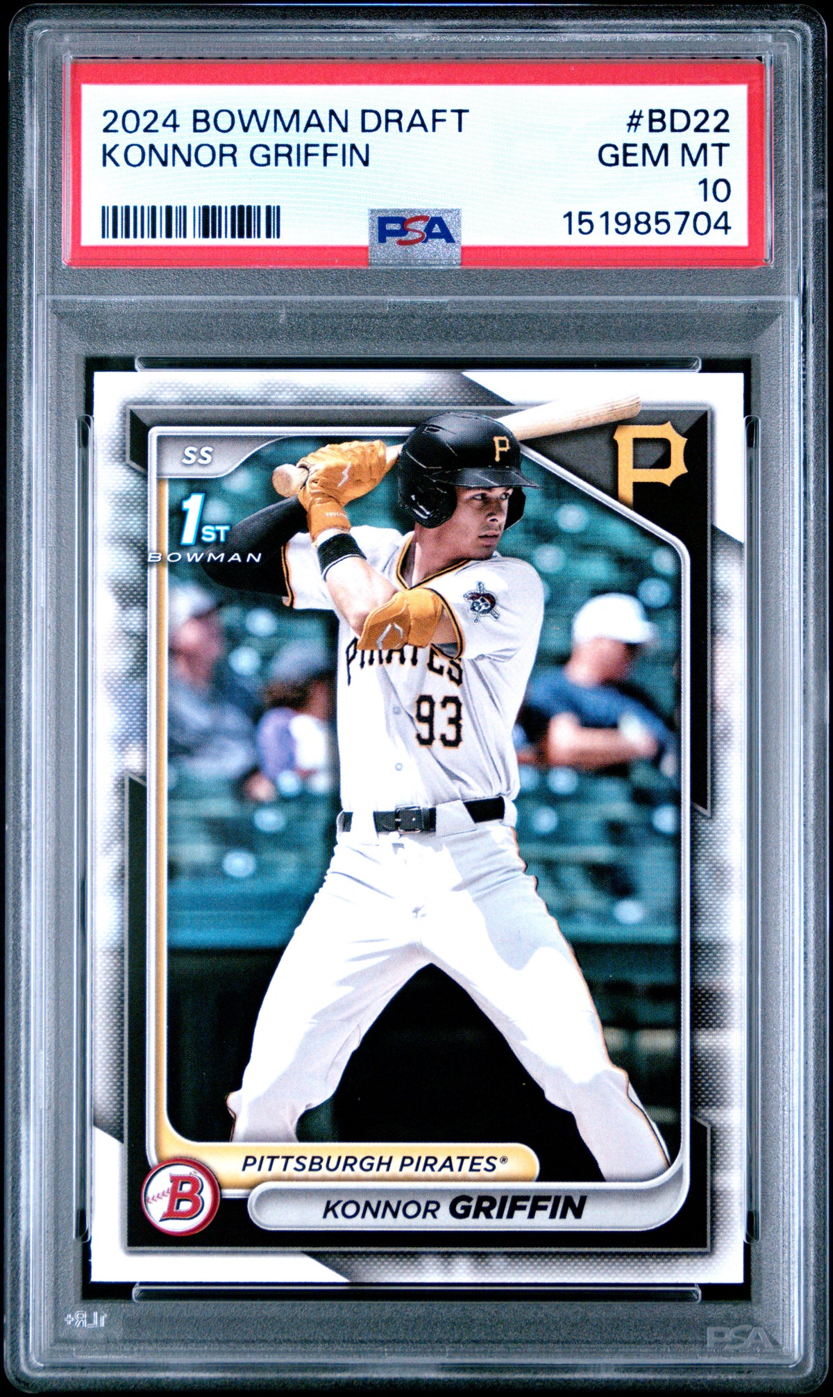 2024 Bowman Draft Konnor Griffin #BD22 1st Bowman PSA 10 Gem Mint