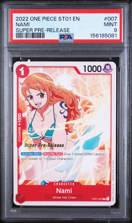 2022 One Piece Nami ST01-007 Super Pre-Release PSA 9 Mint